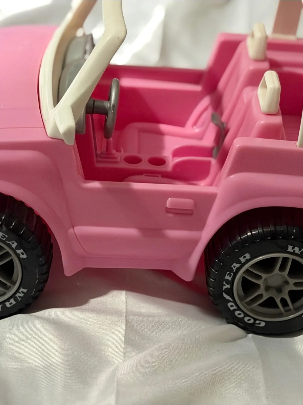 Barbie Bright Pink Convertible Jeep with White Trim